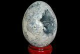Crystal Filled Celestine (Celestite) Egg Geode - Madagascar #119364-2